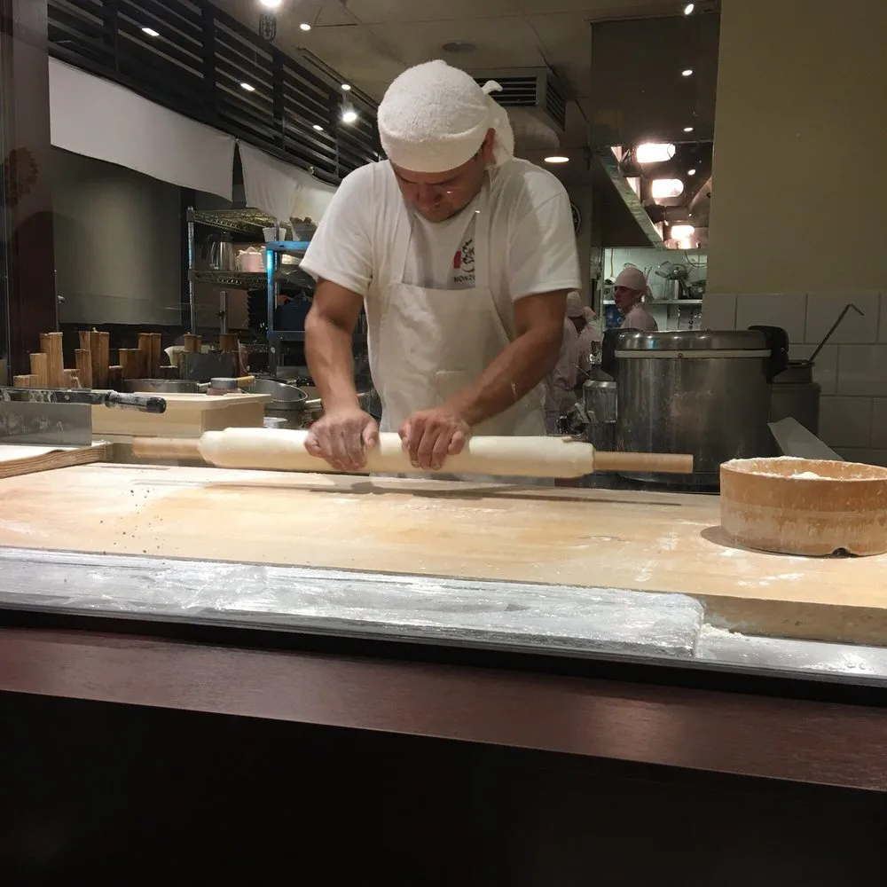 Handmade Sanuki udon being made at Marugame Monzo (Little Tokyo)